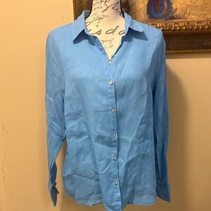 Joie Raw Linen Classic mop Button Down Long sleeve Shirt